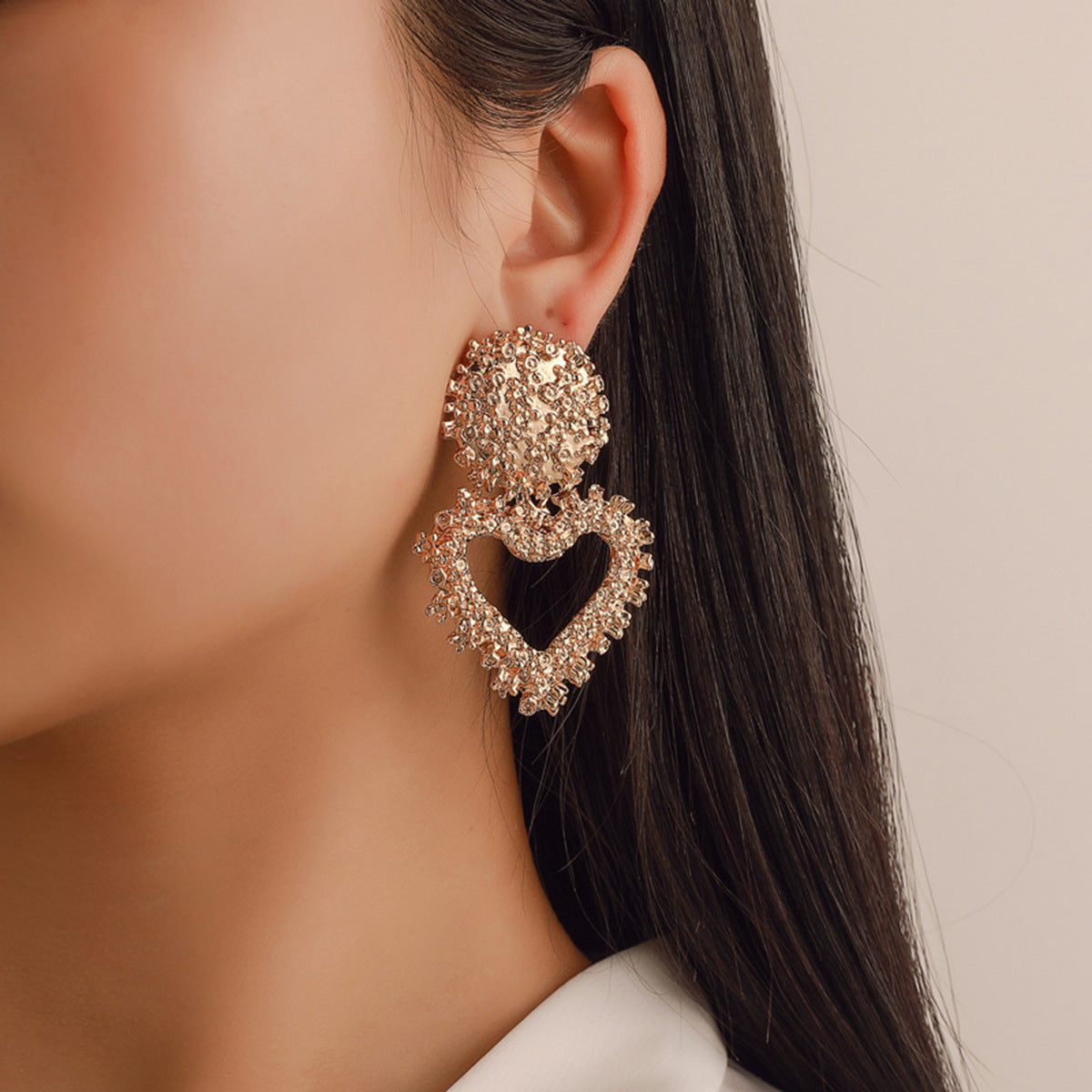Wholesale Valentine's Day earrings light luxury all-match love heart earrings drop oil Diamond-Embedded Multi-style Valentine's Day earrings